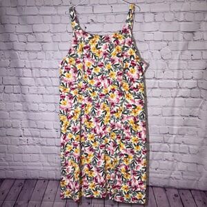 LuLuRoe Floral Sleeveless Midi Dress 3xl Summer Comfy Boho Beach Cutout Stretch